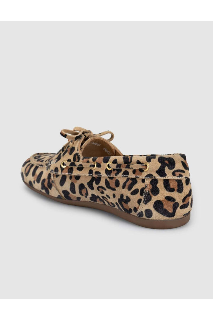 Cabani Shoes Lumanar Femme Mocassin Driver en Suède Imprimé Léopard - Multicolore