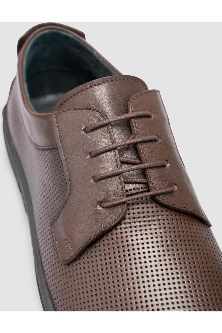 Cabani Shoes Chaussures de ville pour hommes en cuir véritable marron 100% - Marron