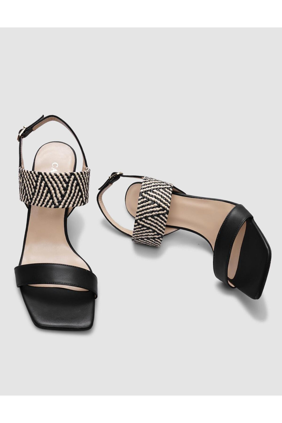Cabani Shoes Chaussures à talons pour femmes en cuir véritable noir à motif écossais 100% - Multicolore