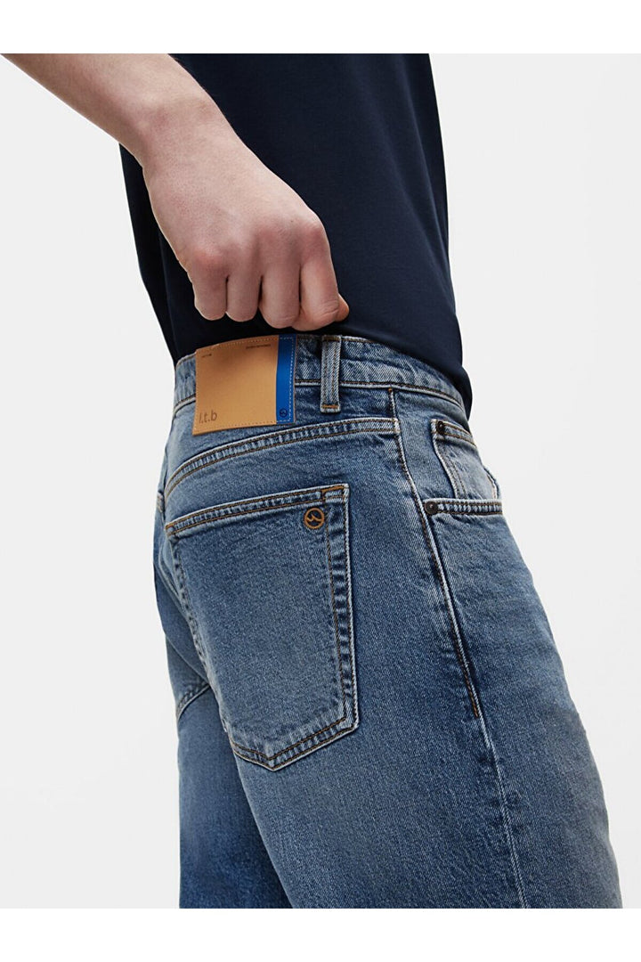 LTB Pantalon en jean Loren uni à taille moyenne - karişik_55928