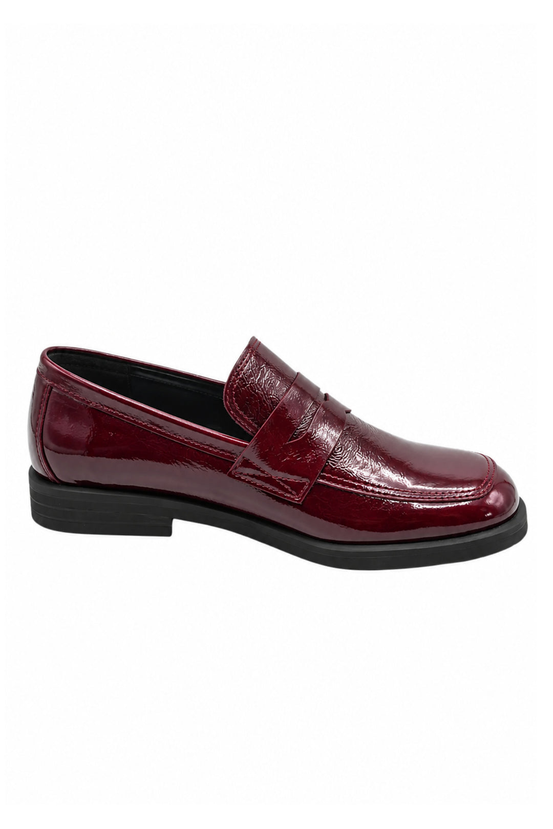Wavelys ZANTE Chaussures pour femmes en cuir verni froissé bordeaux, élégantes, souples et à semelle flexible. - Bordeaux