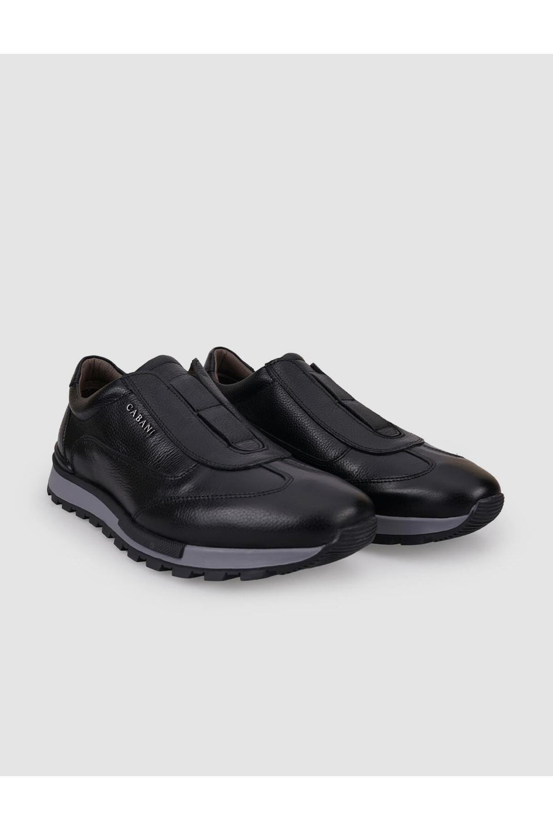 Cabani Shoes Chaussures de sport pour hommes en cuir véritable noir - Noir