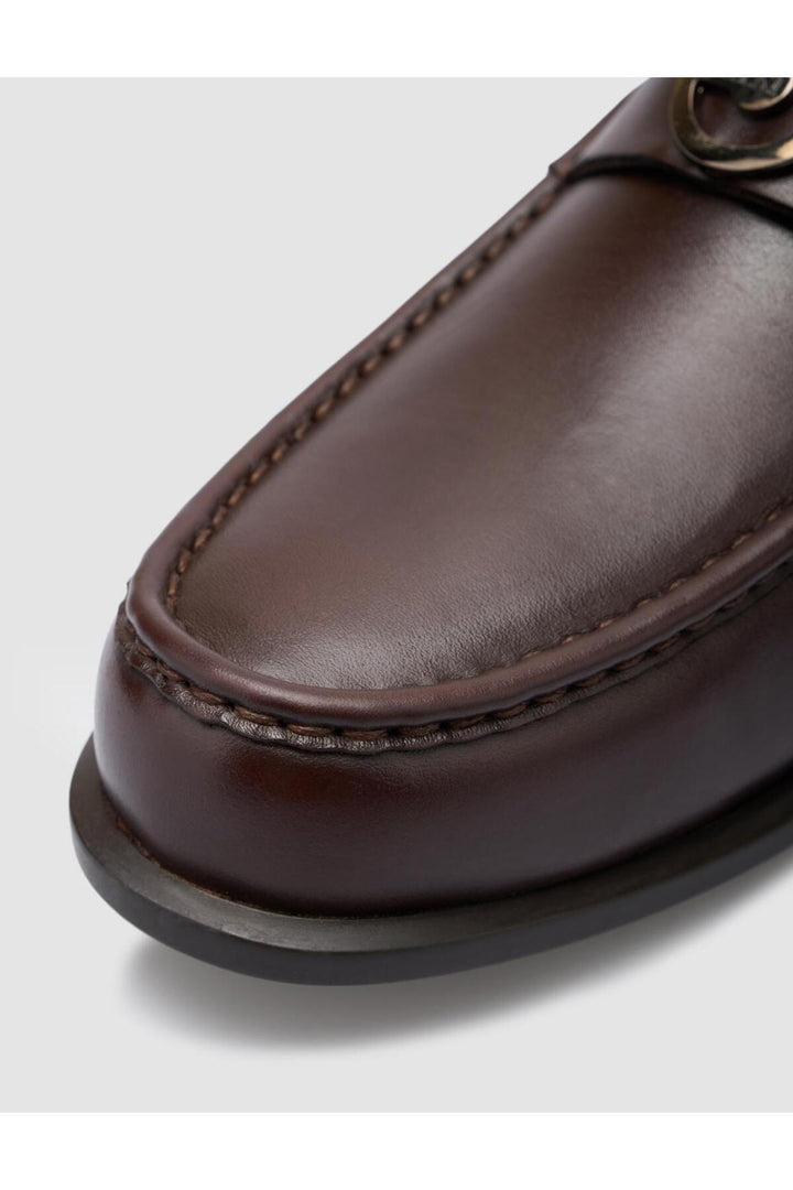 Cabani Shoes Chaussures de ville pour hommes en cuir véritable marron avec boucle à 100%. - Marron