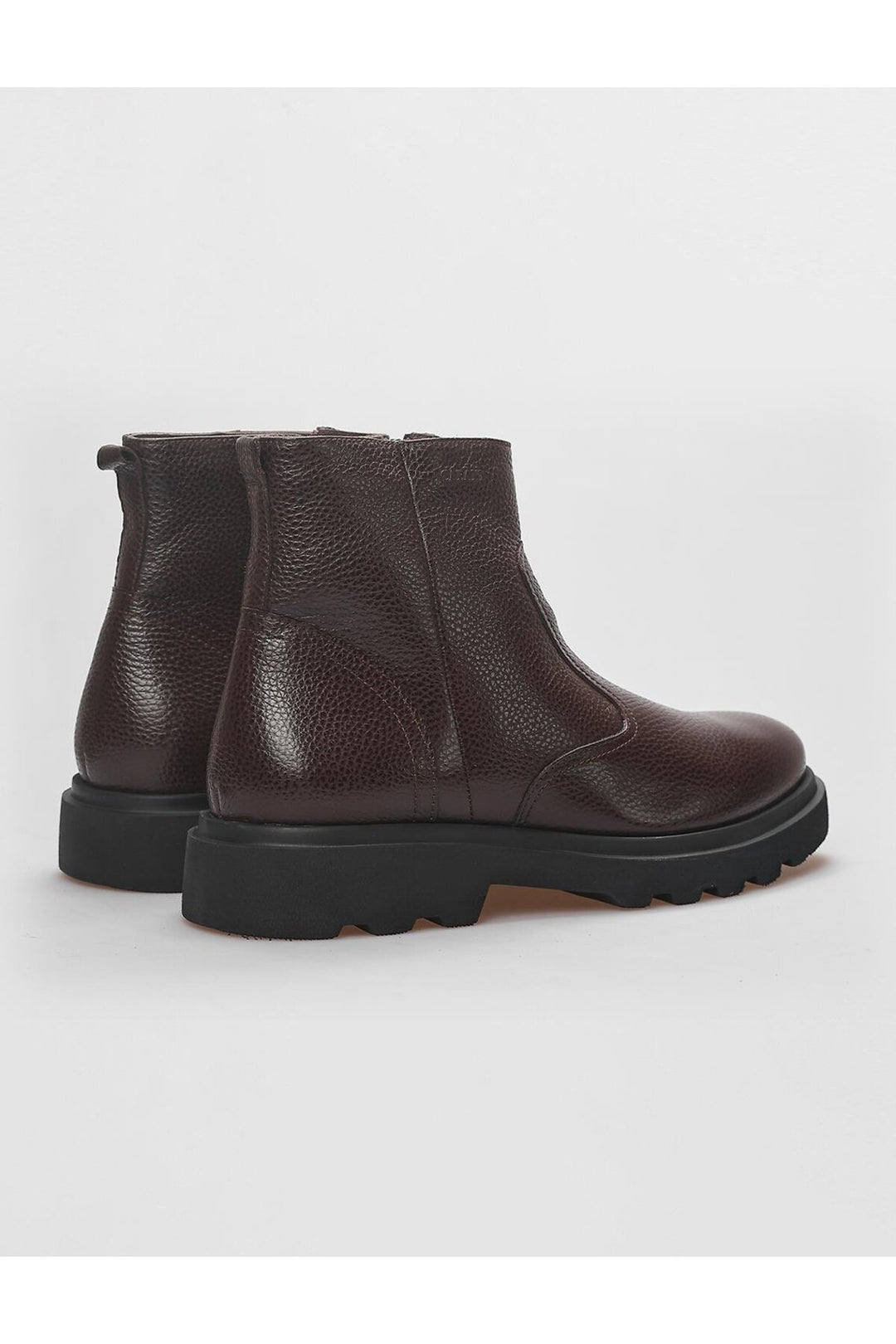 Cabani Shoes Bottines pour hommes en cuir véritable marron avec fermeture éclair - Multicolore