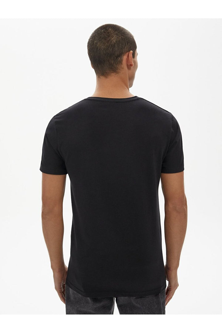 LTB T-shirt slim noir à manches courtes Zero Collar Pressure