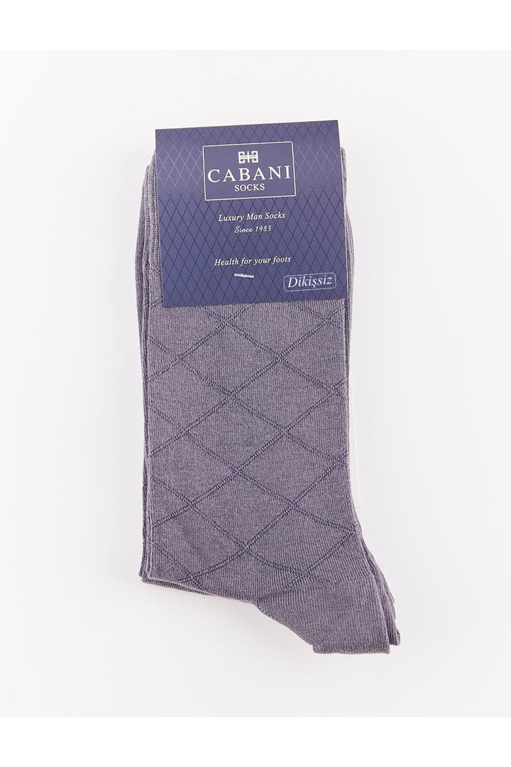 Cabani Shoes Chaussettes pour hommes grises à motif de baklava, lot de 2. - Gris