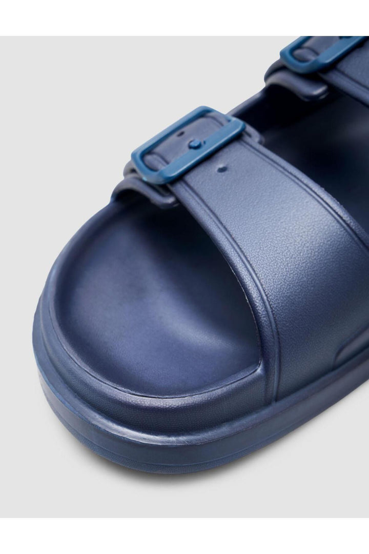 Cabani Shoes Capri Premium Sandales pour hommes à double boucle en Bleu marine Eva - Multicolore