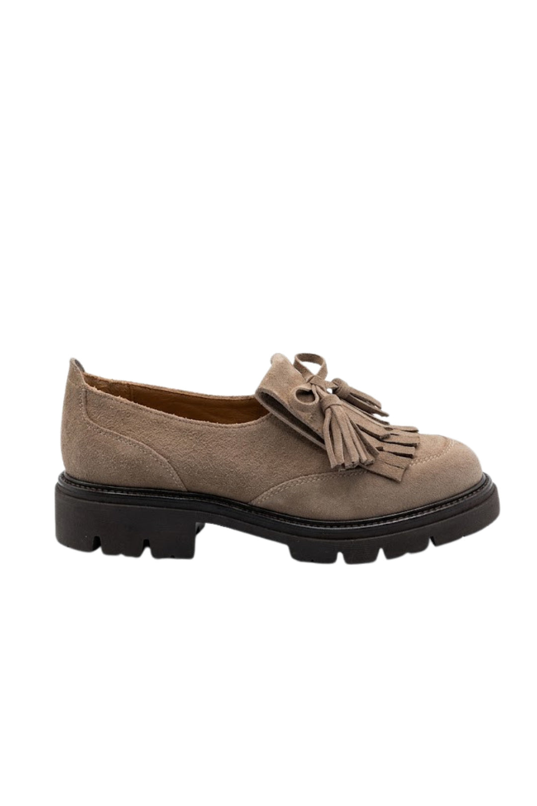 Wavelys ELCHE Mocassin élégant en cuir suédé véritable beige avec effet de brûlage spécial - Beige