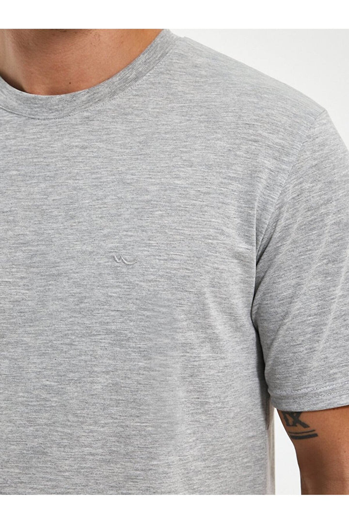 LTB T-shirt gris classique à manches courtes Zero Collar Pressure