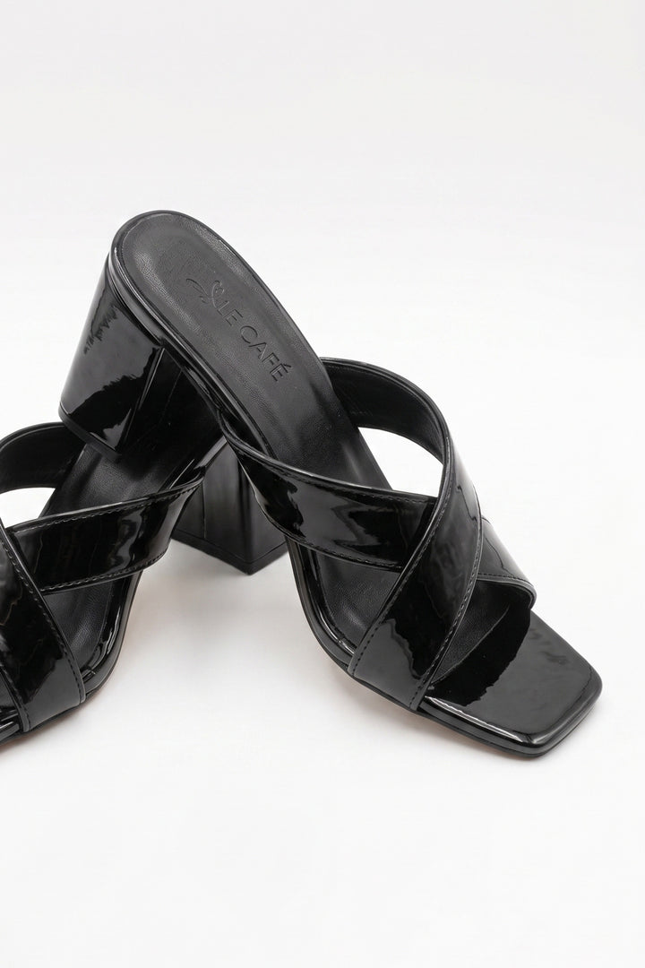 Wavelys BERLIN Sandales à talons élégantes et chics pour femmes - Noir