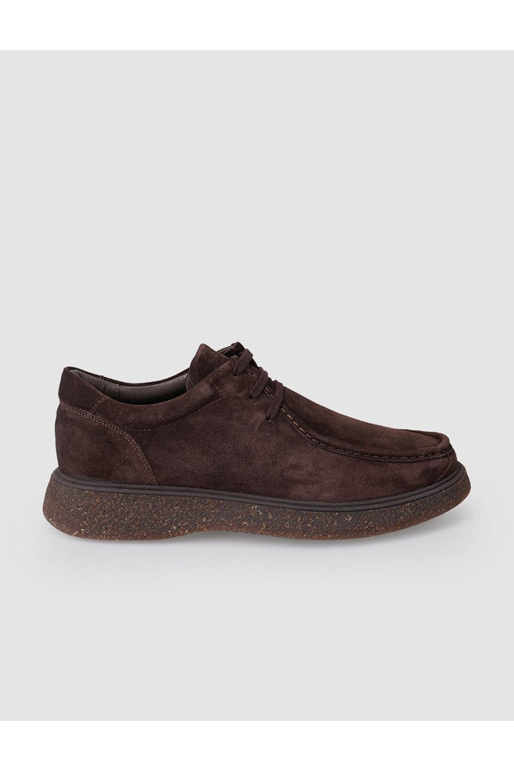 Cabani Shoes %100 Cuir véritable Chaussures de ville en daim marron pour homme à lacets - Marron