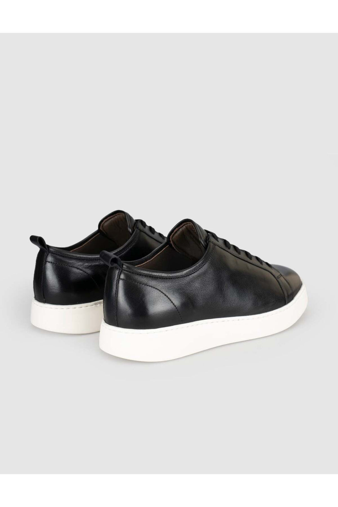 Cabani Shoes Baskets homme en cuir de veau véritable noir à lacets. - Multicolore