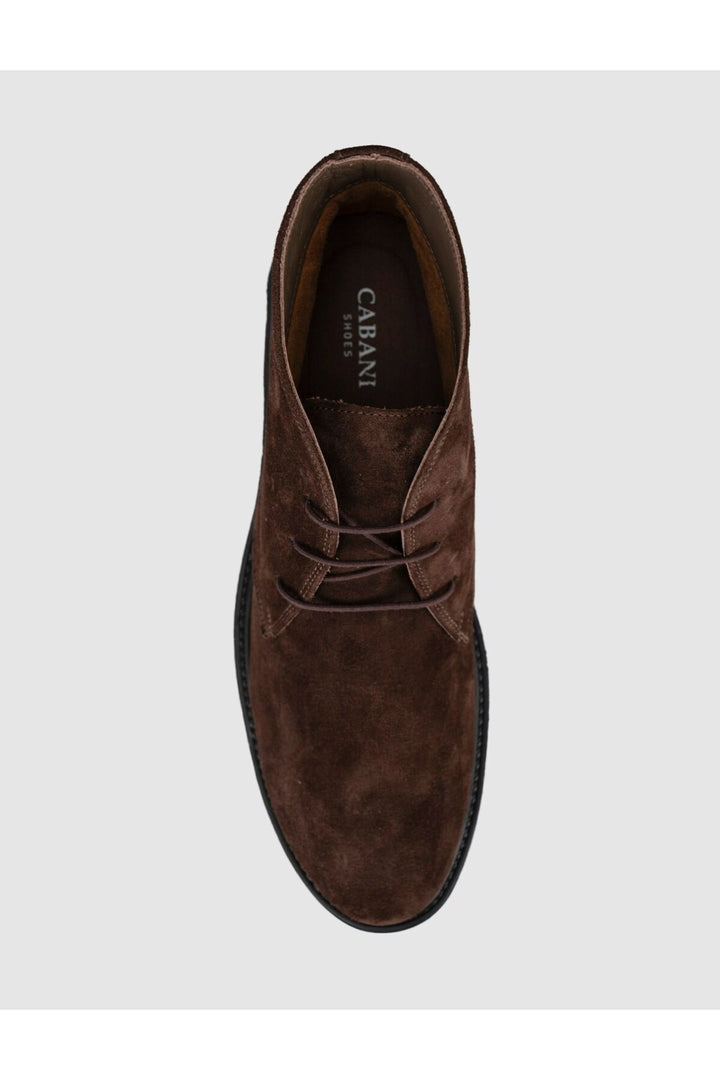 Cabani Shoes Bottines pour hommes en cuir véritable suédé marron à lacets - Multicolore
