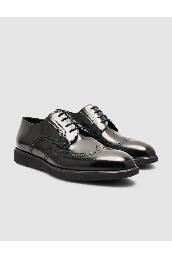 Cabani Shoes Chaussures classiques pour hommes en cuir véritable noires - Noir