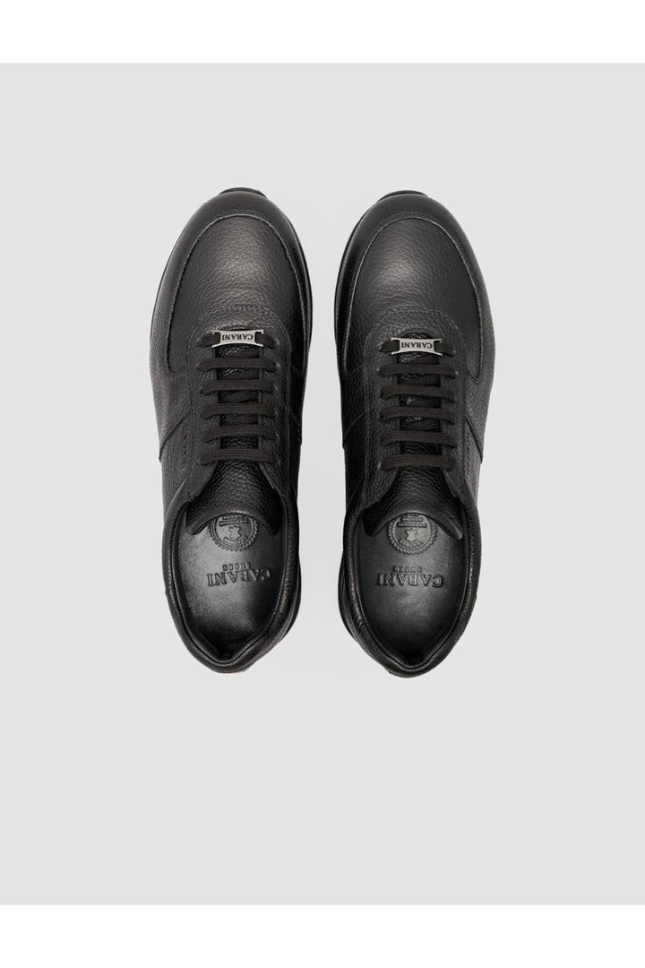 Cabani Shoes Peraren Baskets de sport en cuir texturé noir 100% - Noir