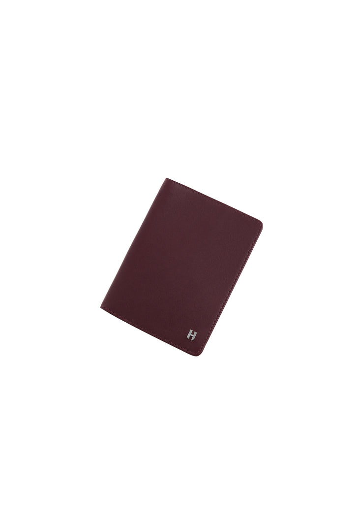 Helmbrook Housse de passeport protégée Rfid en cuir véritable bordeaux unisexe fabriqué à la main par Milton