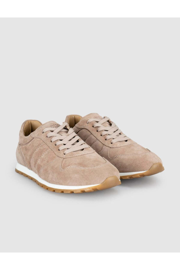 Cabani Shoes Baskets en suède beige pour femme - Crème