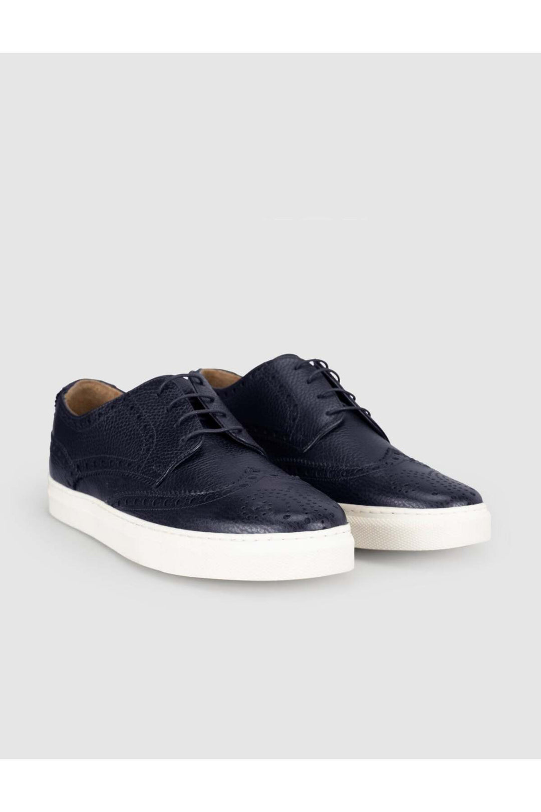 Cabani Shoes Bleu marine Cuir Véritable Chaussures Oxford pour Hommes - Bleu marine
