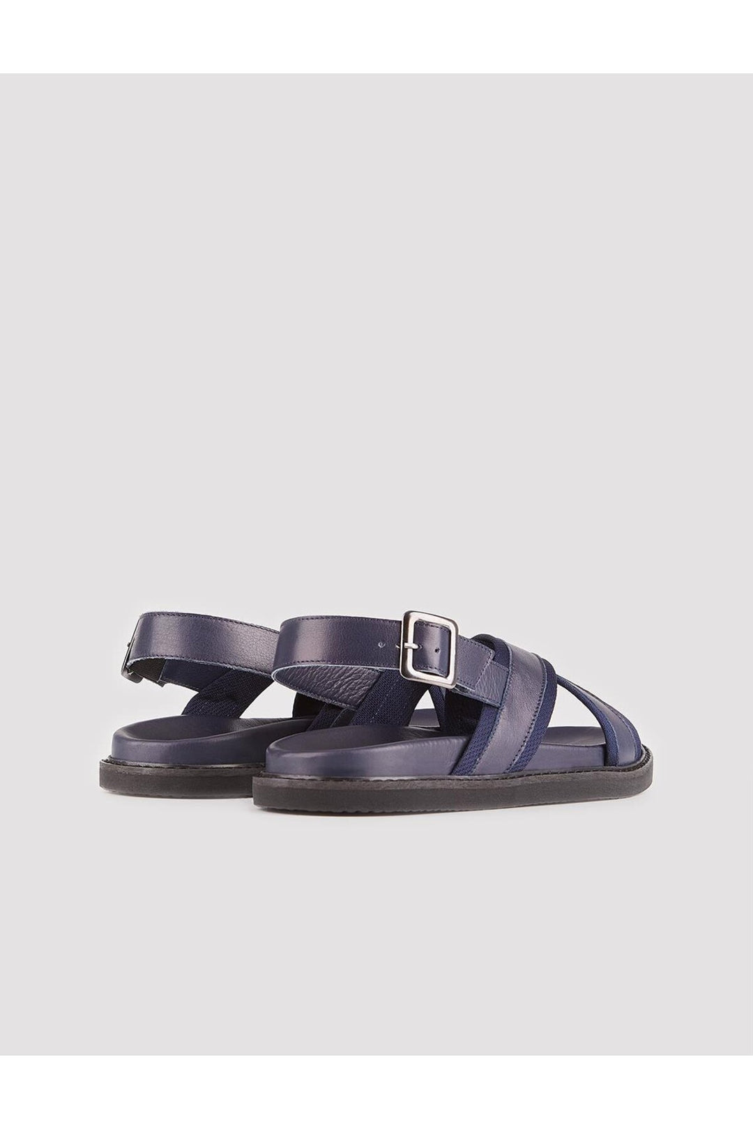 Cabani Shoes Sandales en cuir véritable Bleu marine pour hommes - Bleu marine