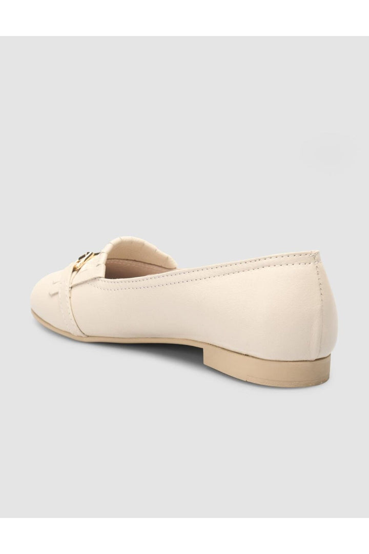 Cabani Shoes %100 Cuir Véritable Ballerines Femme Beige - Beige
