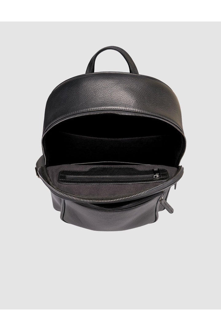 Cabani Shoes Sac à dos pour homme en cuir véritable noir (avec poche avant, zippé) - Multicolore