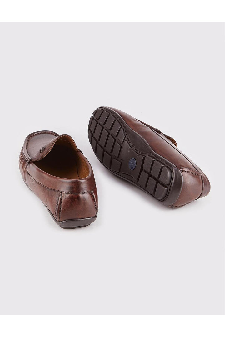 Cabani Shoes Mocassins pour hommes en cuir véritable marron - Marron