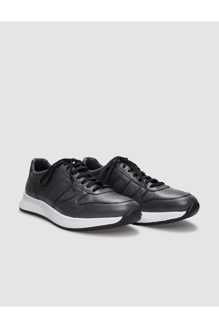 Cabani Shoes Chaussures de sport pour hommes en cuir véritable gris à lacets. - Gris