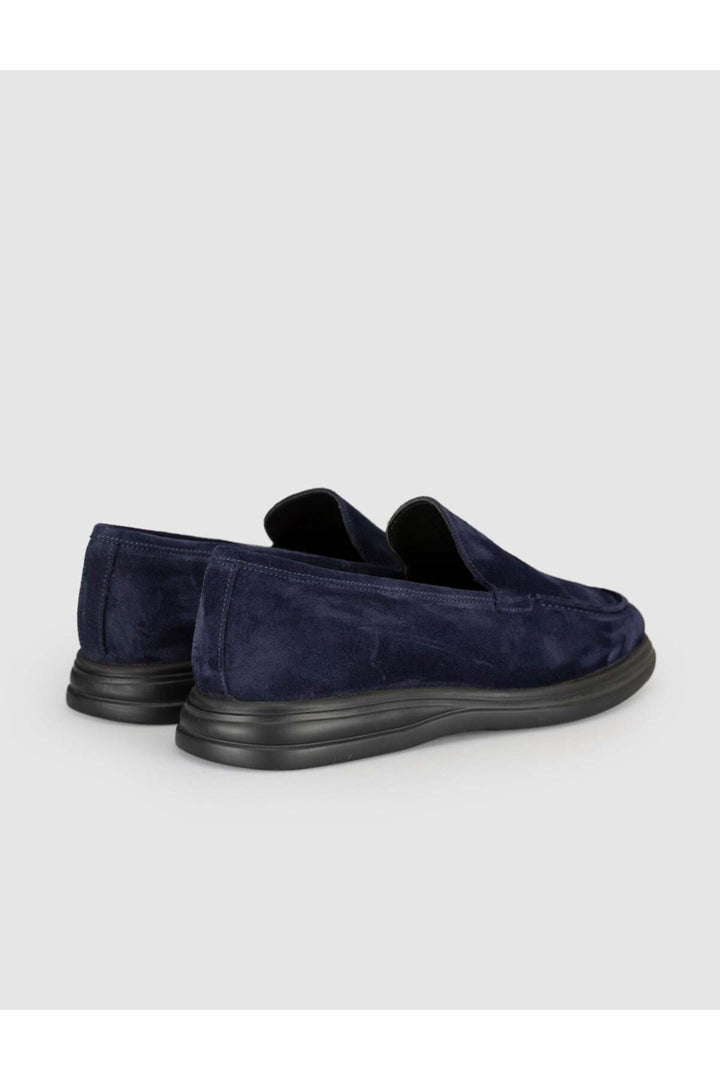 Cabani Shoes Chaussures Loafer pour Homme en Suède Bleu marine en Cuir Véritable - Bleu marine