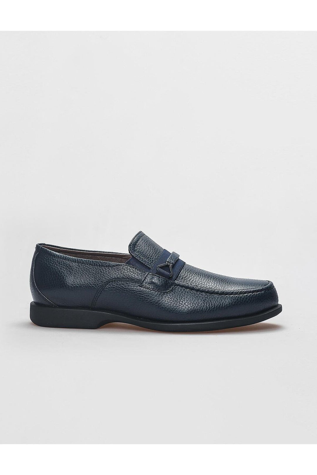 Cabani Shoes Chaussures Loafer pour hommes en cuir véritable avec détail de boucle bleu marine - Bleu marine