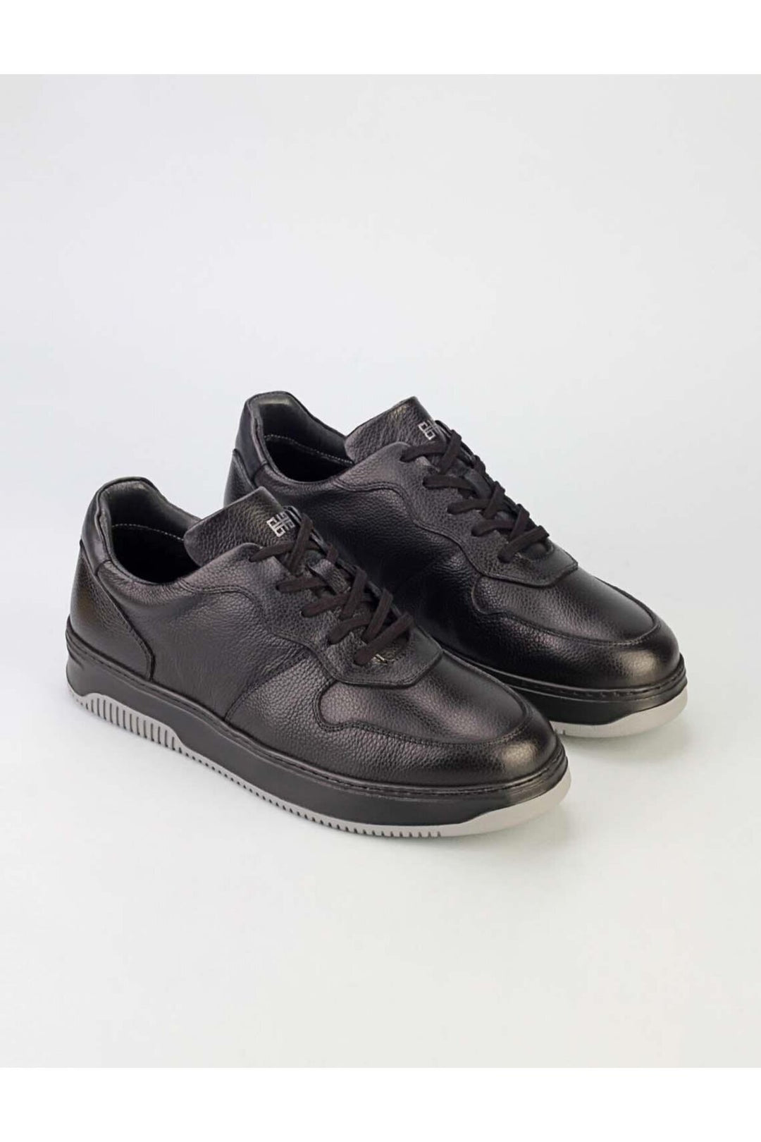 Cabani Shoes Chaussures en cuir véritable pour hommes avec fourrure noire - Anthracite