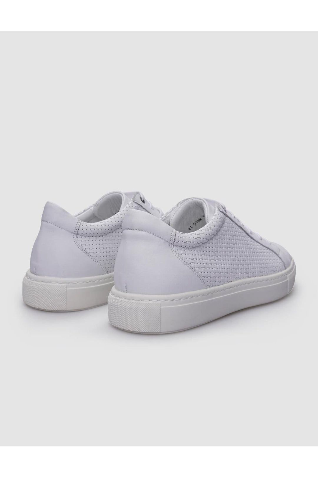 Cabani Shoes Silalia %100 Cuir Véritable Baskets Blanches à Lacets pour Hommes à Motifs - Blanc