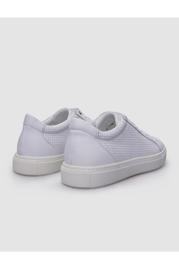 Cabani Shoes Silalia %100 Cuir Véritable Baskets Blanches à Lacets pour Hommes à Motifs - Blanc