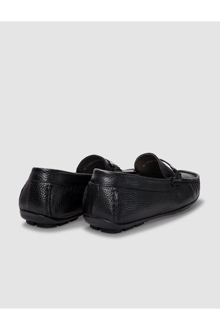 Cabani Shoes Mocassin homme en cuir véritable noir à boucle - Noir