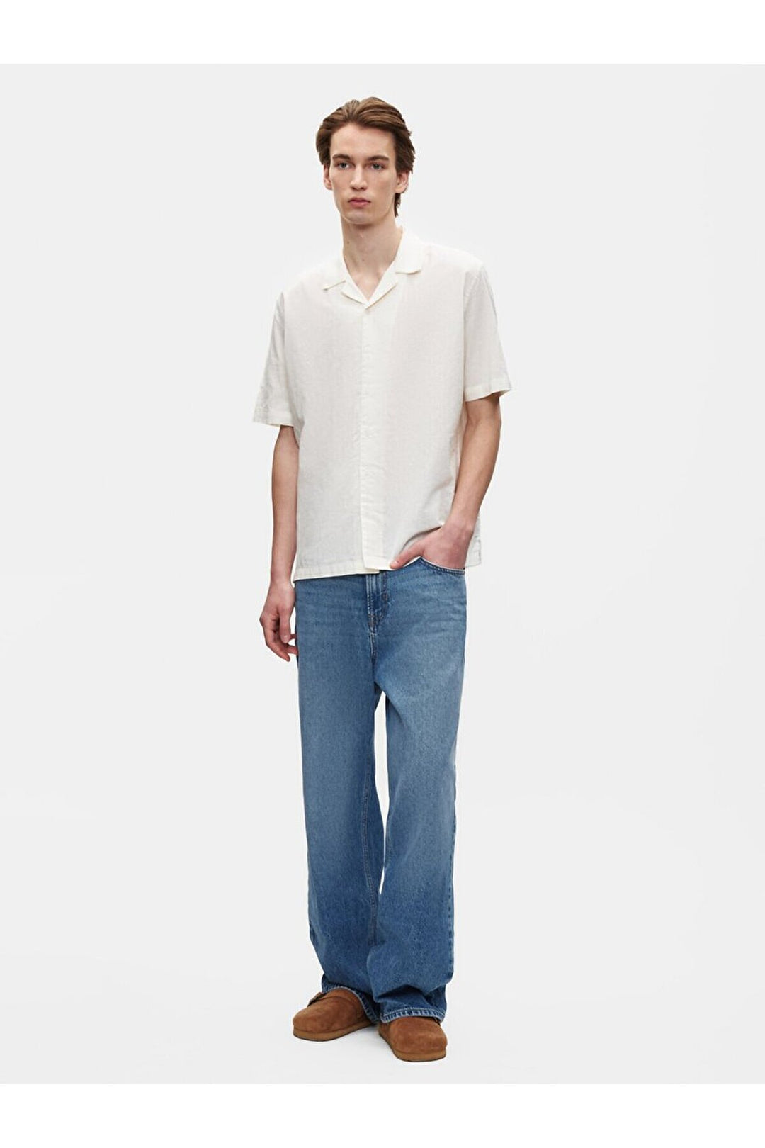 LTB Chemise blanche à manches courtes avec imprimé décontracté coupe droite