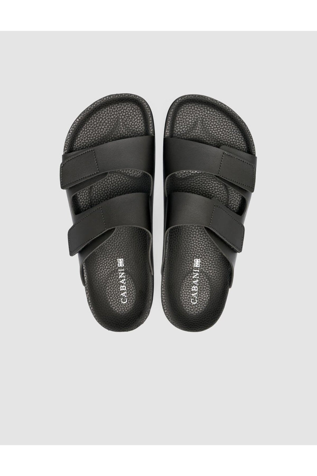 Cabani Shoes Sandale noire pour homme à velcro - Noir