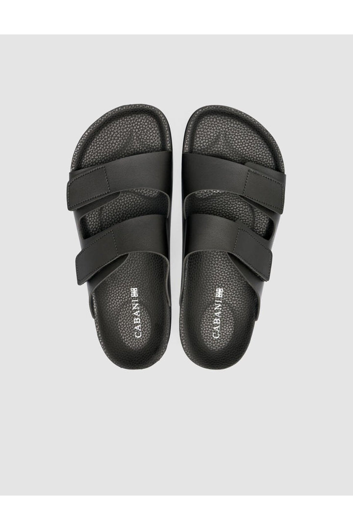 Cabani Shoes Sandale noire pour homme à velcro - Noir