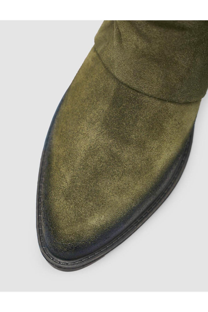 Cabani Shoes Bottines western en cuir suédé véritable vert pour femme - Multicolore