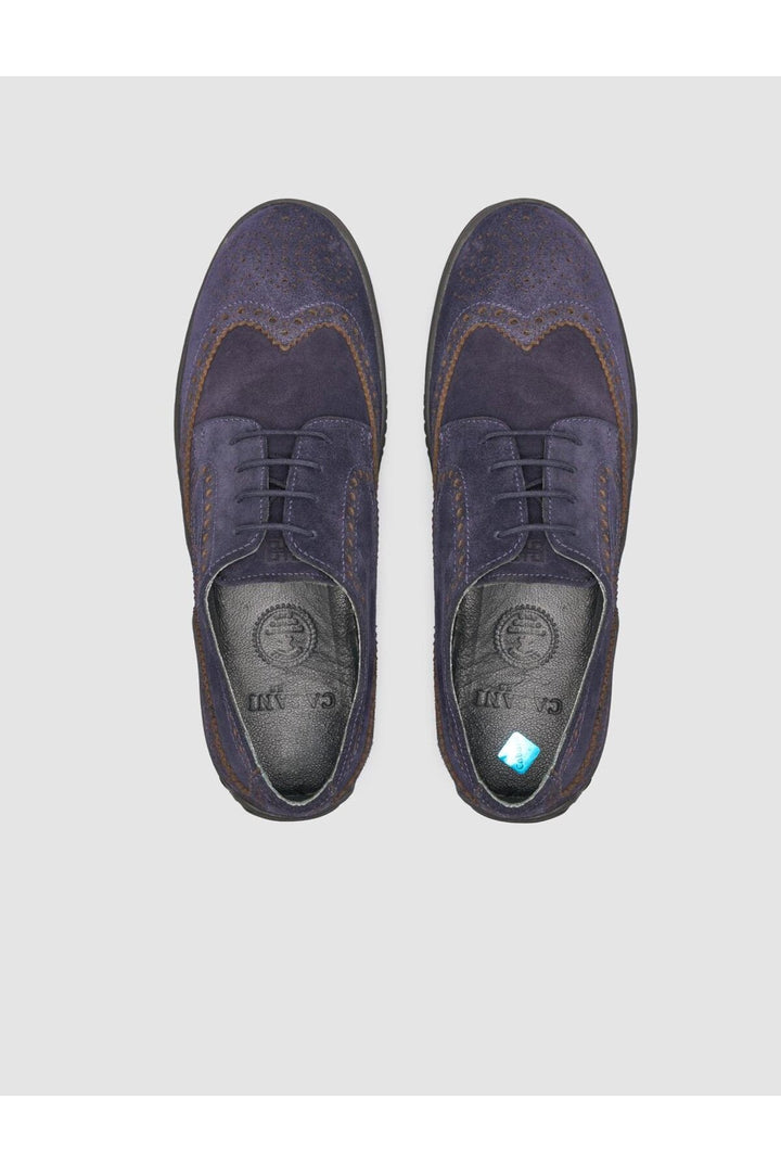 Cabani Shoes %100 Cuir Véritable Bleu marine Suédé Chaussures de Ville pour Homme - Bleu marine