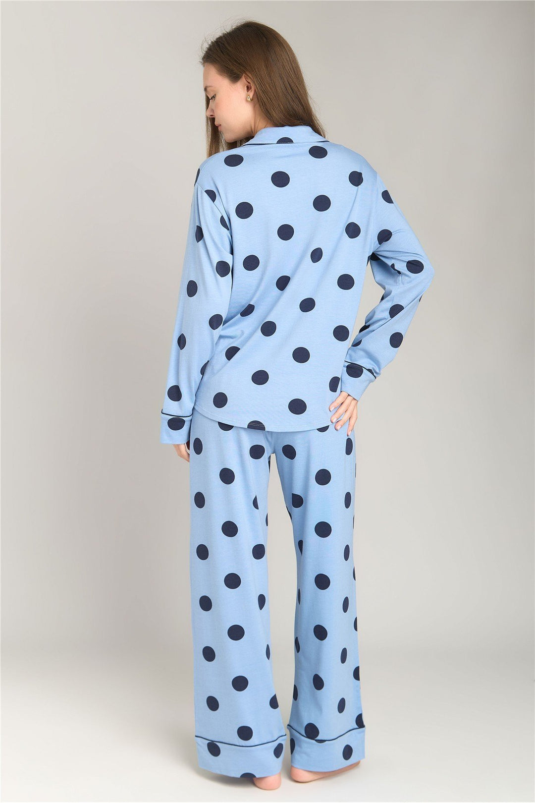 Lovely Things Haut de pyjama en tricot pointu LUNA - Bleu