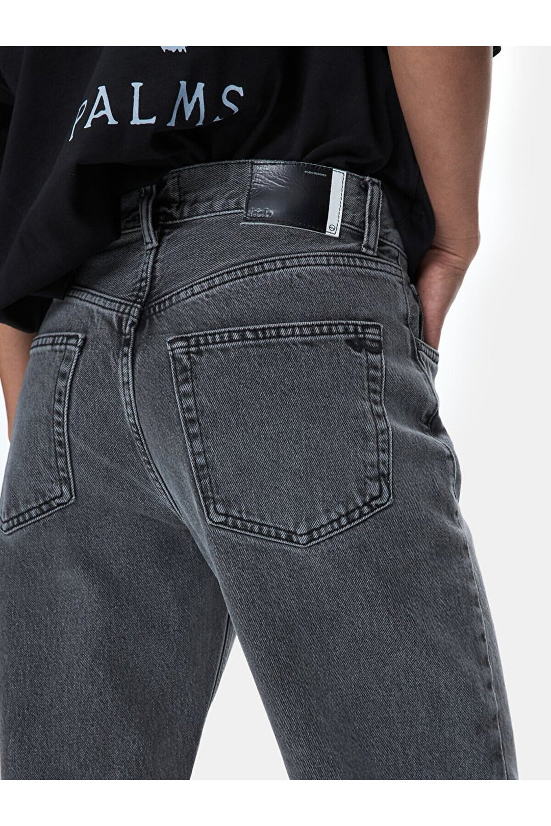 LTB Pantalon en jean coupe droite à taille haute Vanetta - Gris