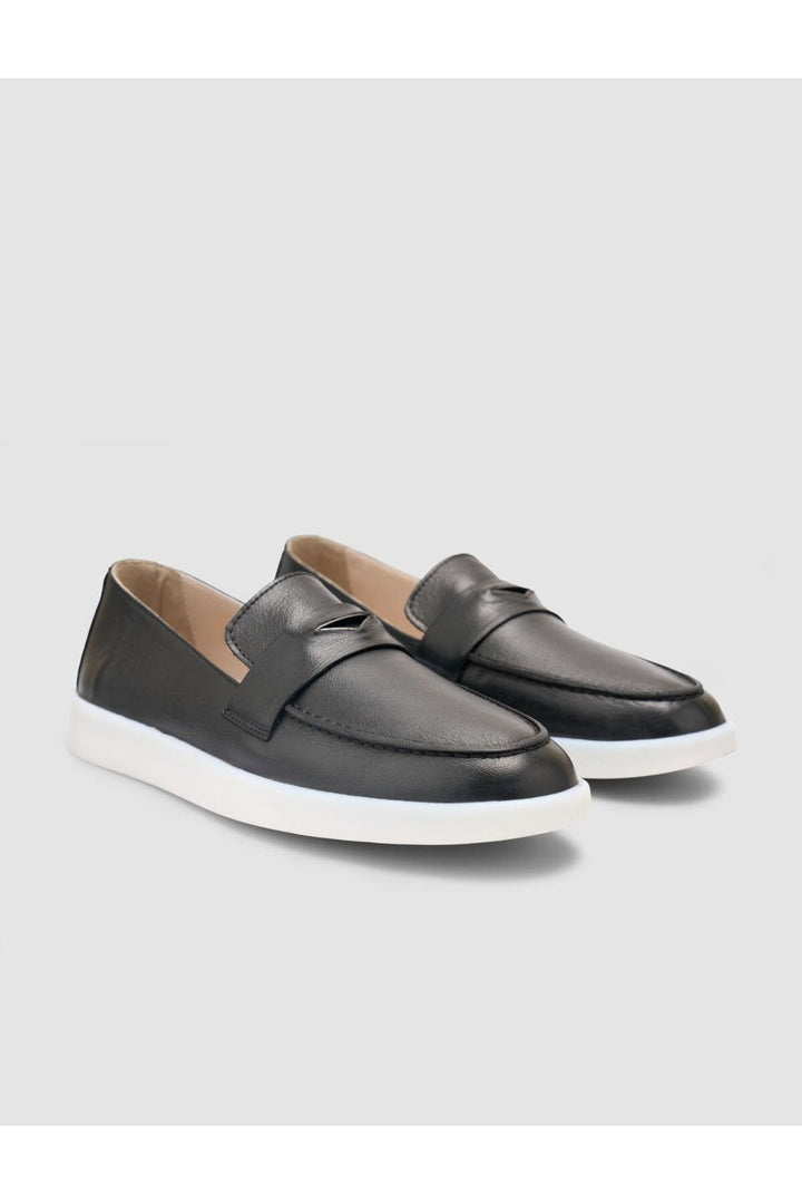 Cabani Shoes %100 Cuir Véritable Mocassins Femme Noir - Noir