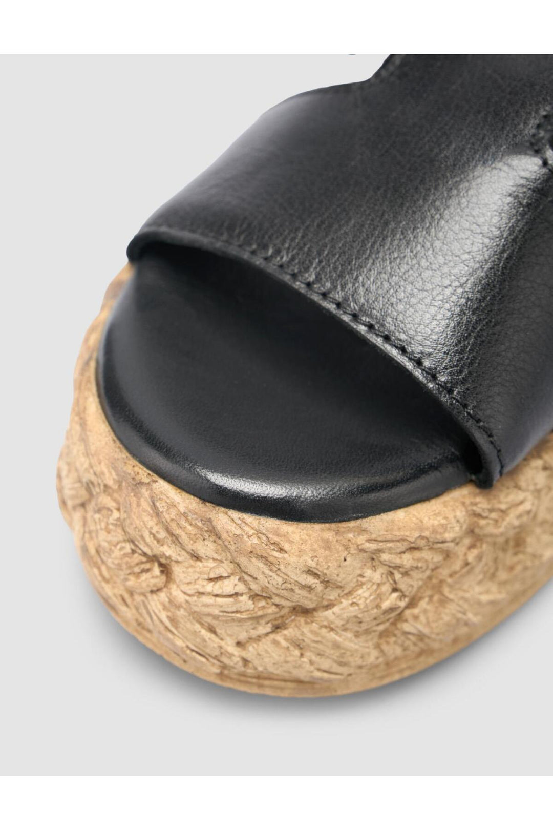 Cabani Shoes Sandales à talons compensés pour femmes en cuir véritable noir 100% - Multicolore