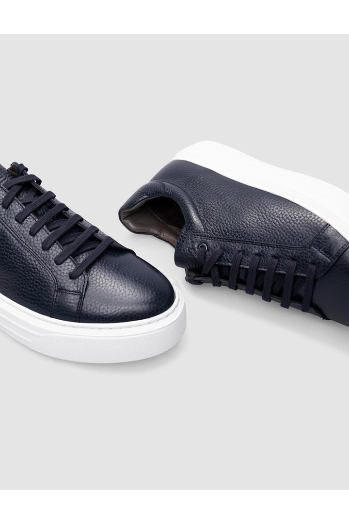Cabani Shoes Chaussures pour hommes à lacets en cuir véritable 100% Bleu marine - Bleu marine