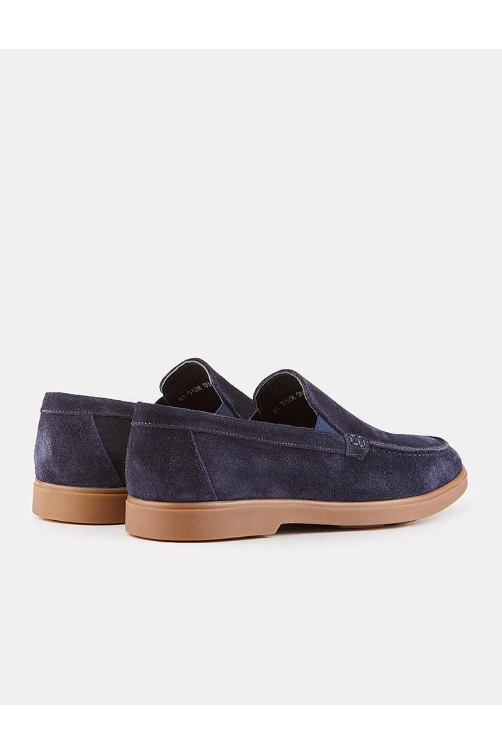 Cabani Shoes Bleu marine Suède Cuir Véritable Chaussures de Ville pour Homme - Bleu marine