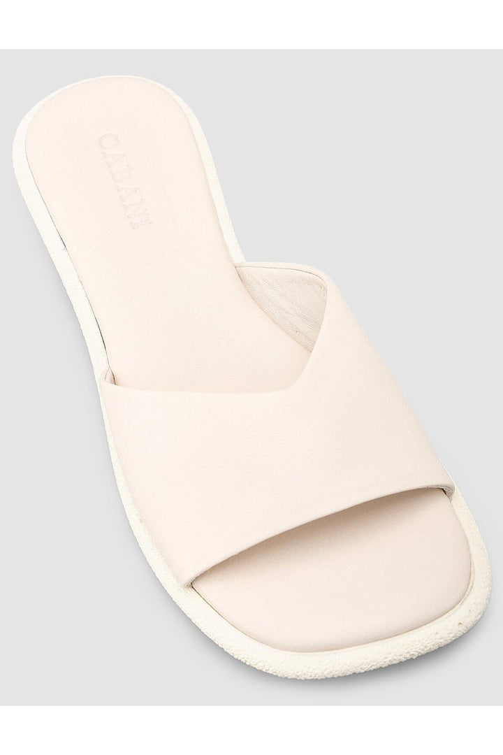 Cabani Shoes %100 Cuir Véritable Sandales Femmes Blanches - Blanc