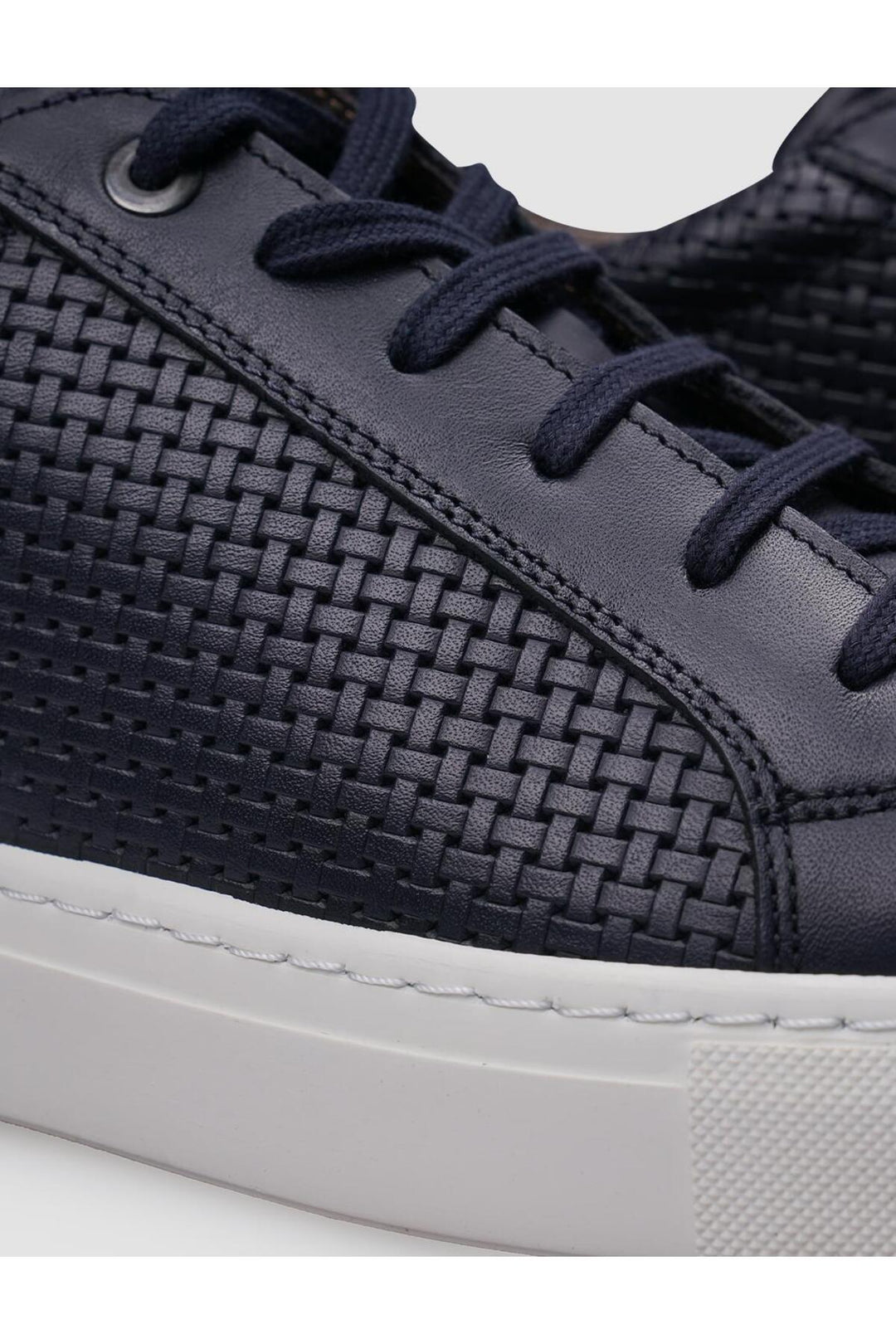 Cabani Shoes %100 Cuir Véritable Baskets Pour Hommes Bleu Marine à Lacets à Motifs - Bleu marine