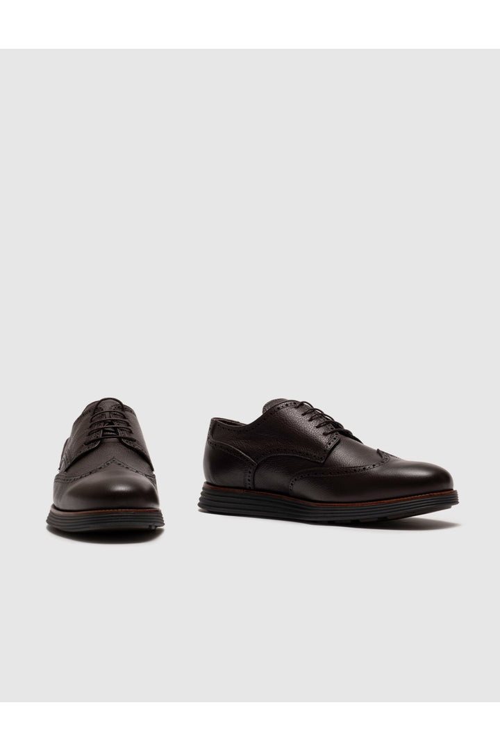 Cabani Shoes Chaussures de ville pour hommes en cuir véritable marron à lacets - Multicolore