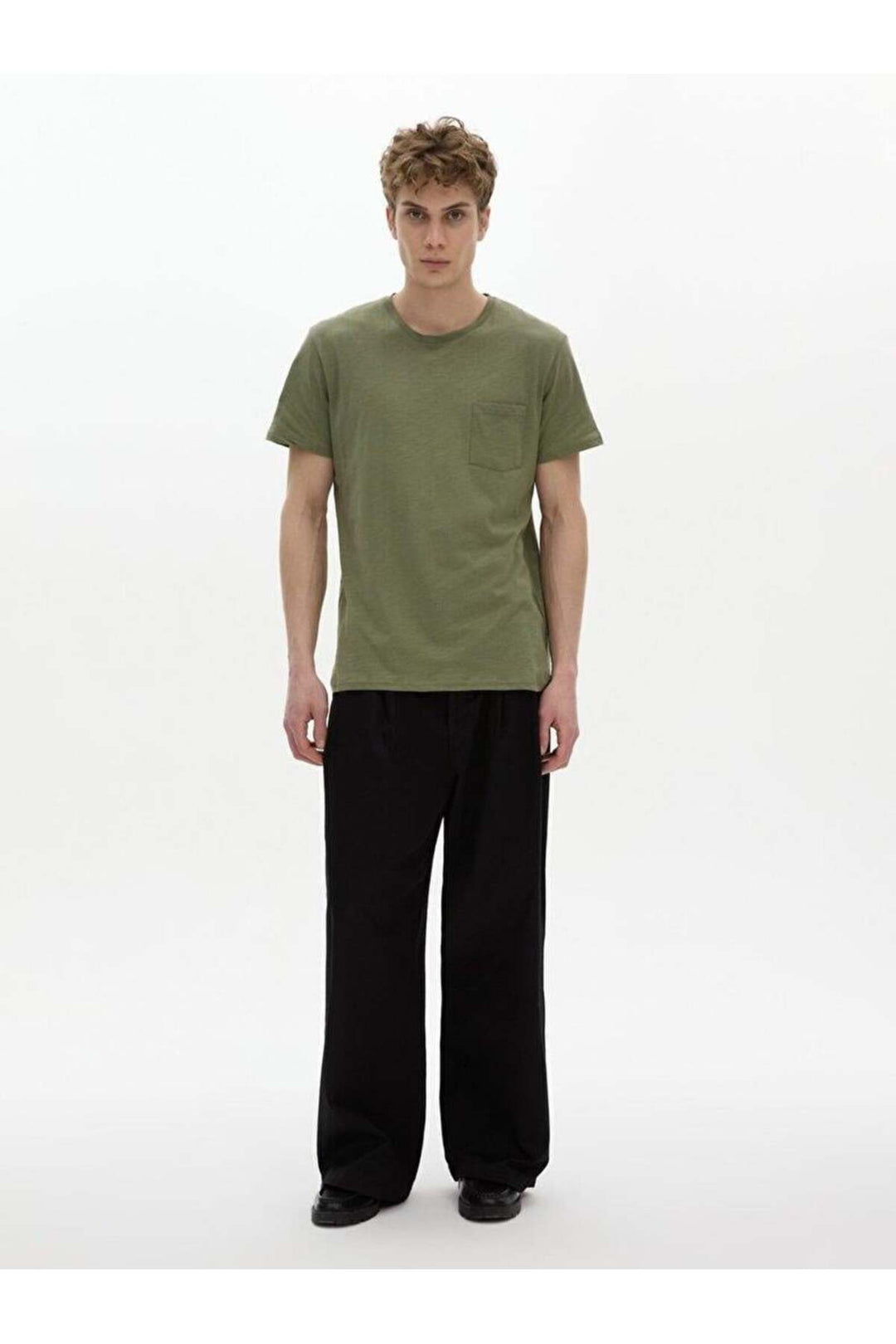 LTB T-shirt vert classique à manches courtes avec col Pressure Zero
