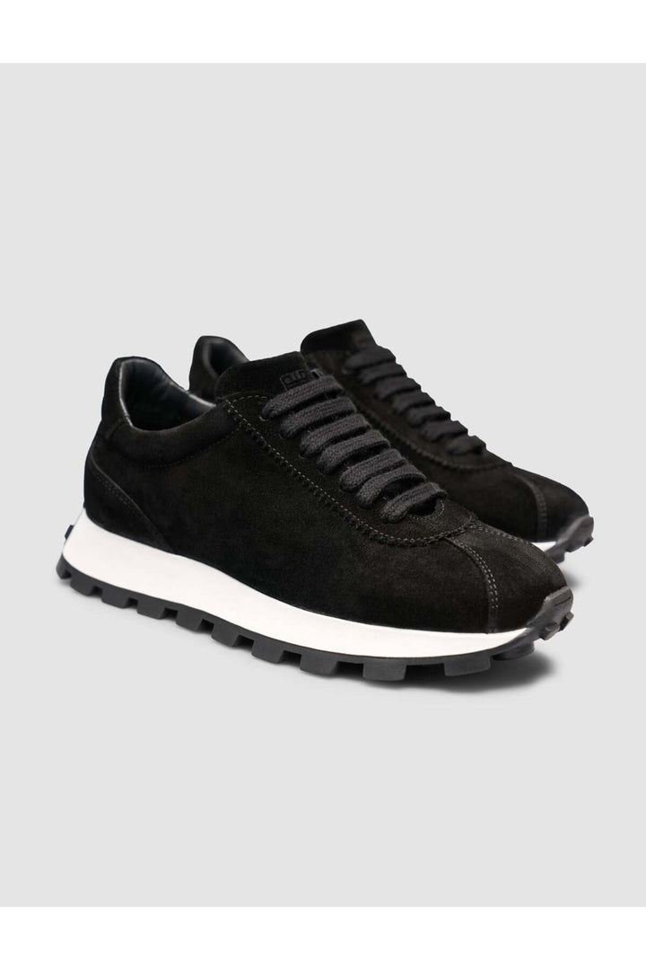Cabani Shoes Baskets femme en cuir véritable noir - Noir