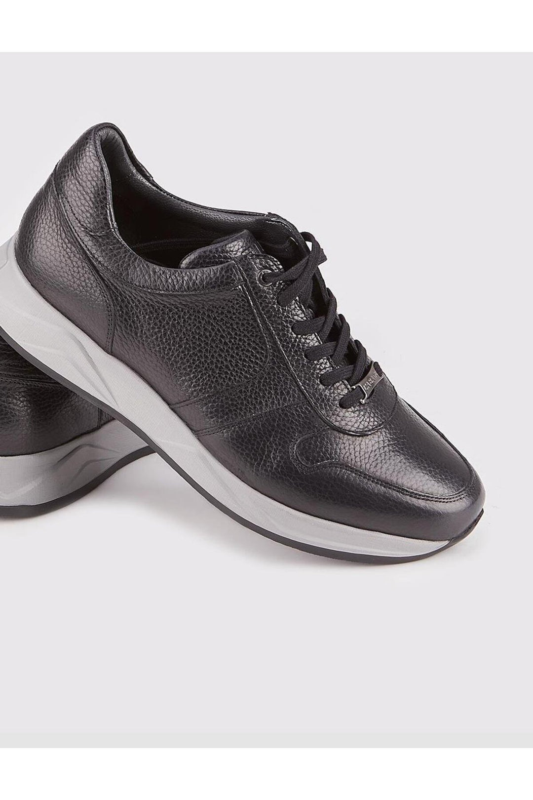 Cabani Shoes Baskets de sport pour homme en cuir véritable noir à lacets - Noir